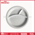 High quality white color melamine round divided tray